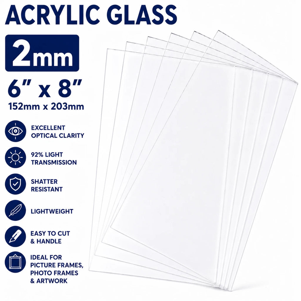 Clear 2mm Replacement Acrylic Glass – 6 × 8" (152 × 203mm) - image 3