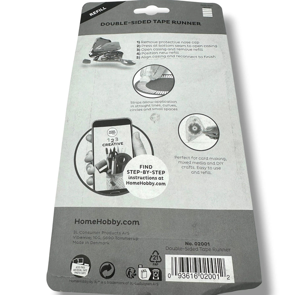 45m Refill Permanent 3L HomeHobby Double Sided Tape Runner Cassette 9.5mm Frame – product image 3