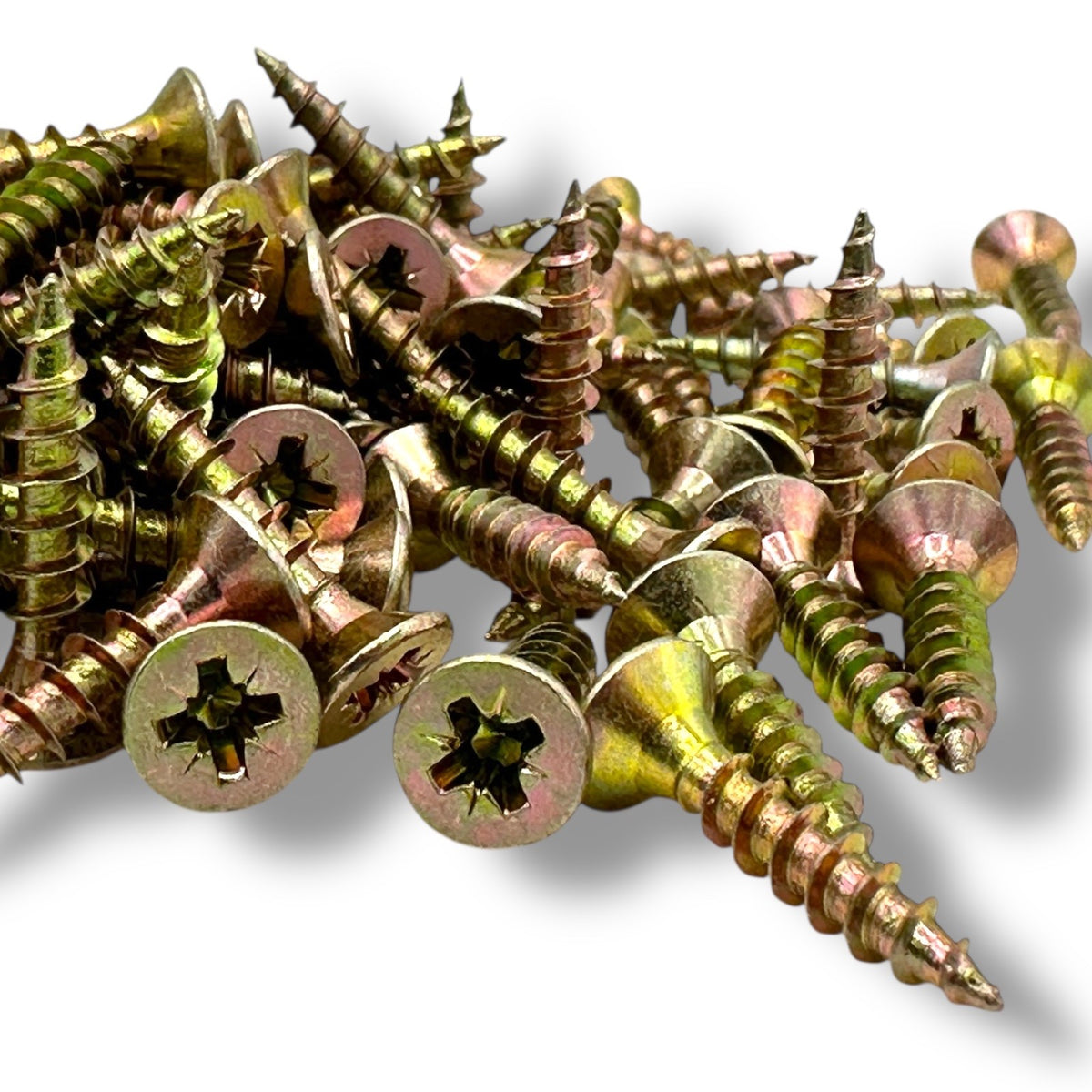 ForgeFix Yellow Zinc Pozi Wood Screws – 3.0 × 15mm – yellow zinc screws