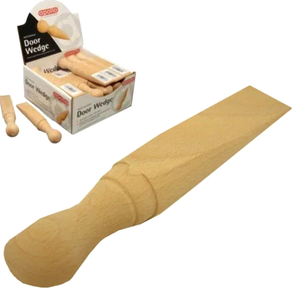 Door Stop Wood Stopper 1 × Apollo Traditional Beech Wedge – product image 1