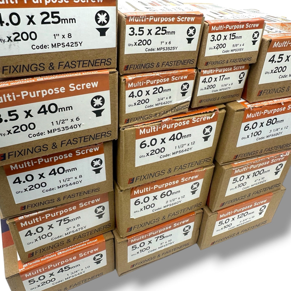 ForgeFix Yellow Zinc Pozi Wood Screws – 3.0–6.0mm – range overview