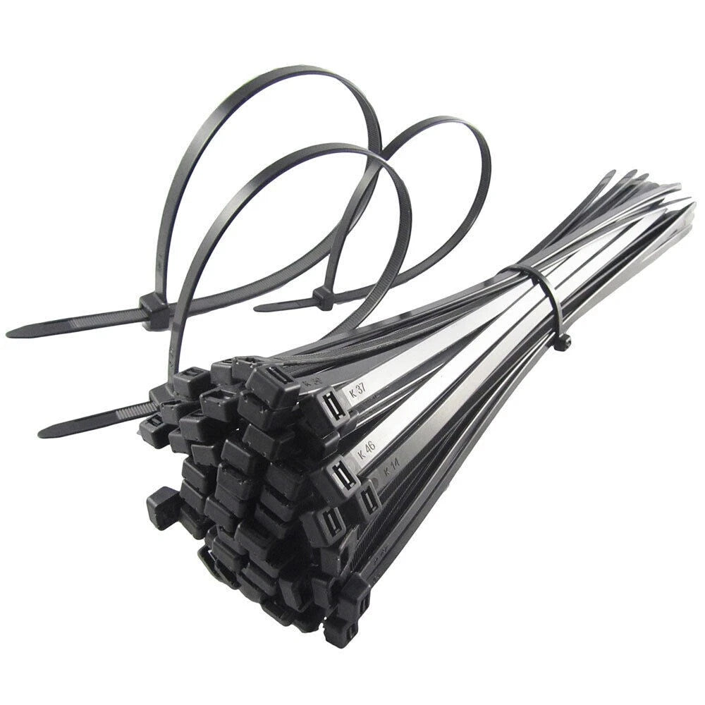 Black Zip Cable Tie 3.6mm × 200mm Short Cable Ties Wraps Strong Nylon Pack 1000 – product image 2