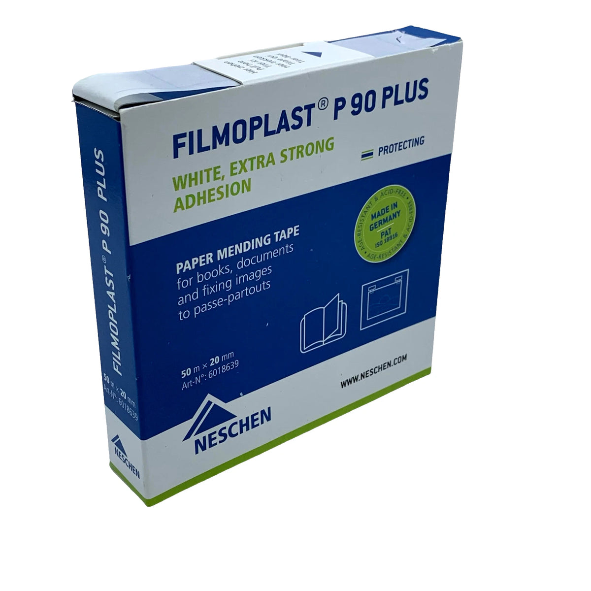 Filmoplast P90 Plus Twin Pack Self-Adhesive 50gsm Paper Hinging Tape 20mm × 50m – product image 2