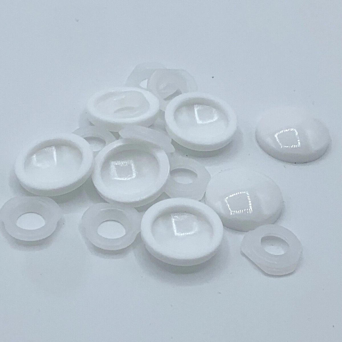 WHITE Screw Cover Cap Plastic 2 Piece Dome Washer Decorative Furniture Bathroom – product image 2