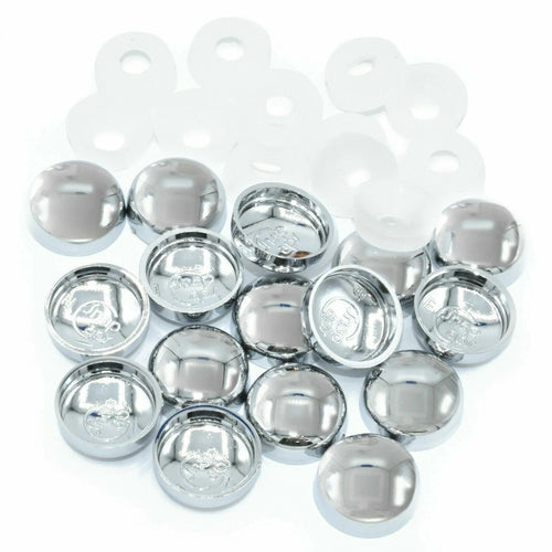 2 X Chrome Shower Frame Metal Electroplated Screw Cover Caps 6/8g CSK Washer – product image 1