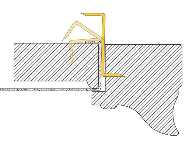 Canvas Z-Clips – 33mm Coppered Steel, Packs of 10–100 – canvas framing Z clip fitting detail