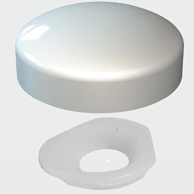 WHITE Screw Cover Cap Plastic 2 Piece Dome Washer Decorative Furniture Bathroom – product image 1