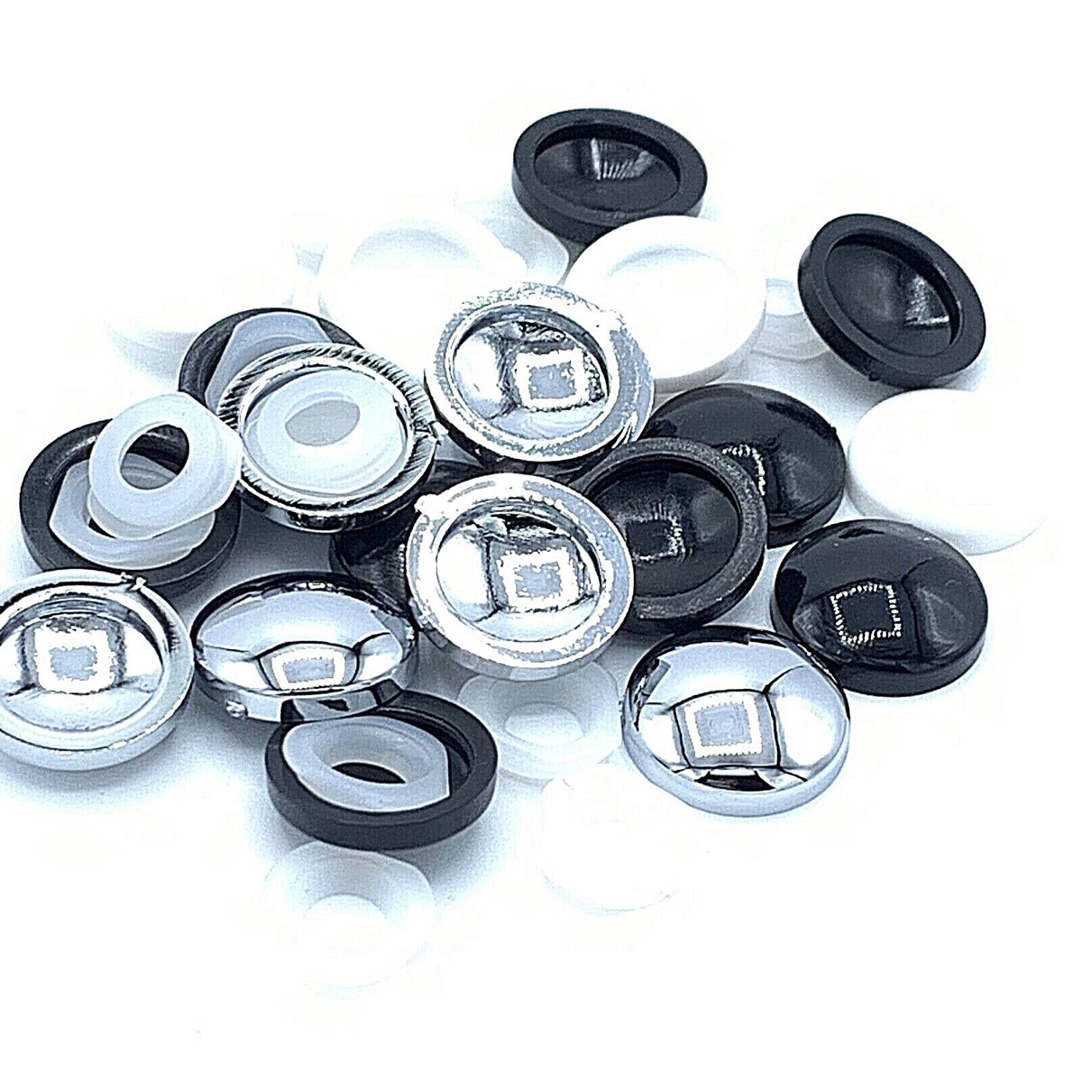 Dome Cover Cap Screw Plastic CHROME WHITE BLACK BROWN 2 Piece Washer Decorative – product image 1