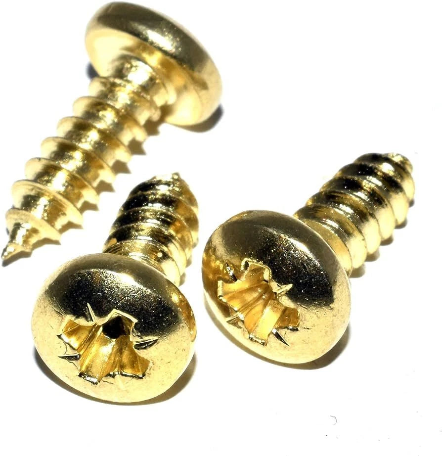 Wood Screws No.4 × 13mm / 1/2" - Pan Pozi Brass Picture Framing Photo DIY – product image 1