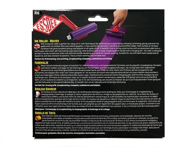 Rubber Brayer Roller 200mm Block Printing Lino Roller - Hard Rubber ESSDEE Roll – product image 2
