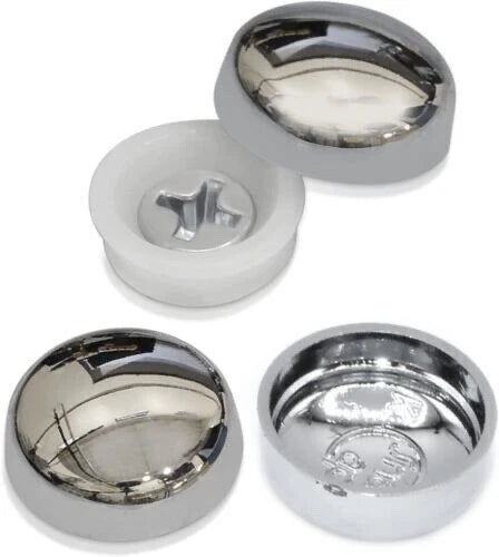 Chrome Campervan Screw Cover Caps VW Polished Metal Plated 10/12g Fixings DIY – product image 2