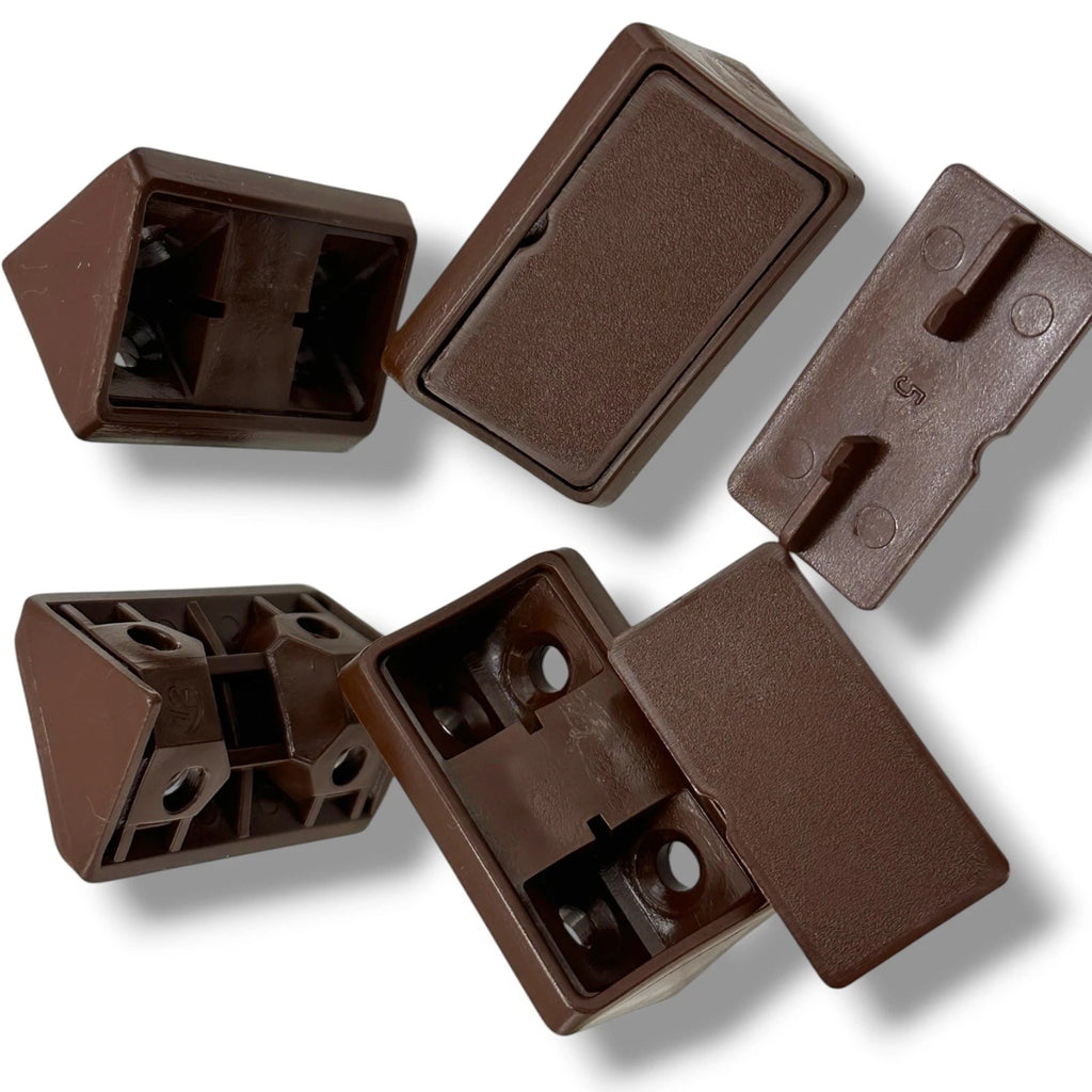 Campervan Corner Connector Blocks with Caps – Dark Brown, 44 × 20mm - image 2