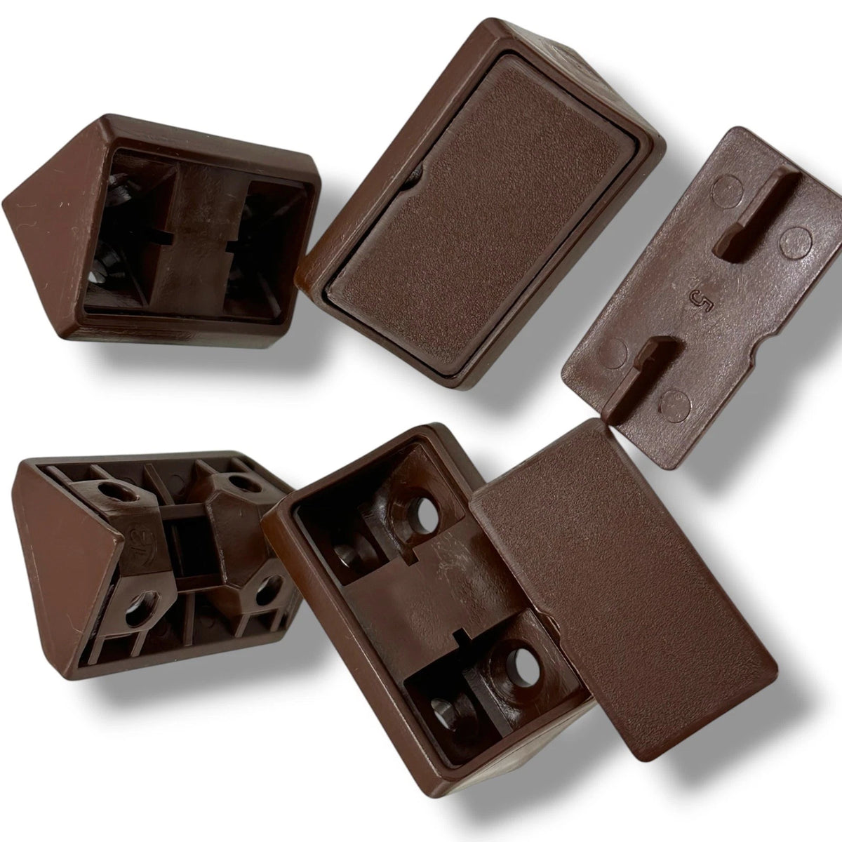 Campervan Corner Connector Blocks with Caps – Dark Brown, 44 × 20mm - image 2