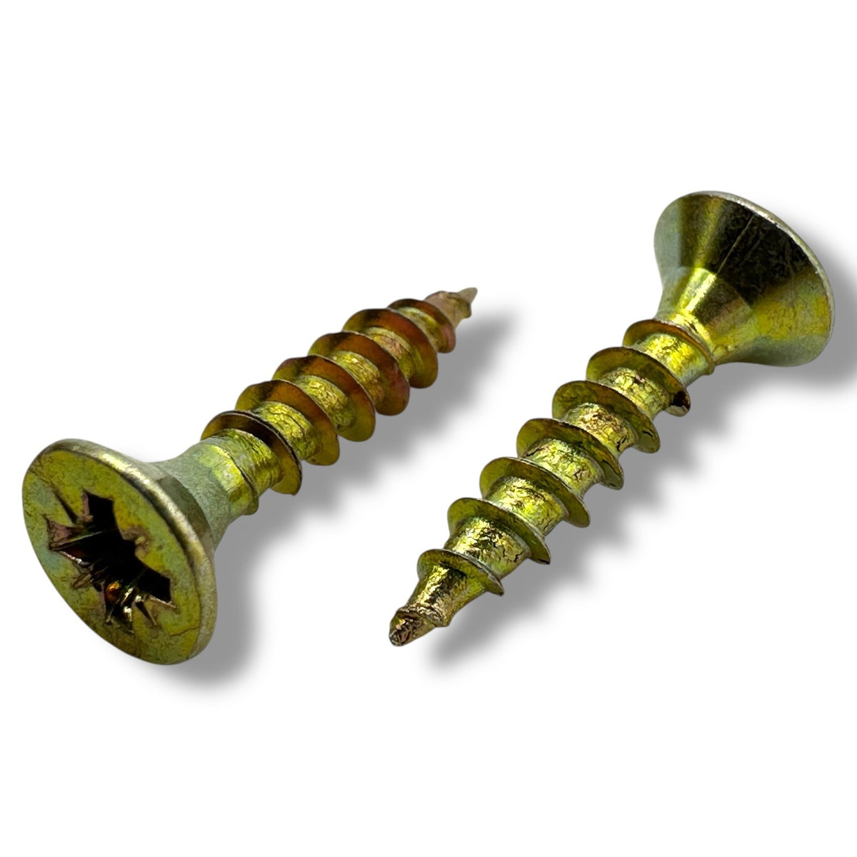 ForgeFix Yellow Zinc Pozi Wood Screws – 3.5 × 17mm – Pozidriv countersunk heads