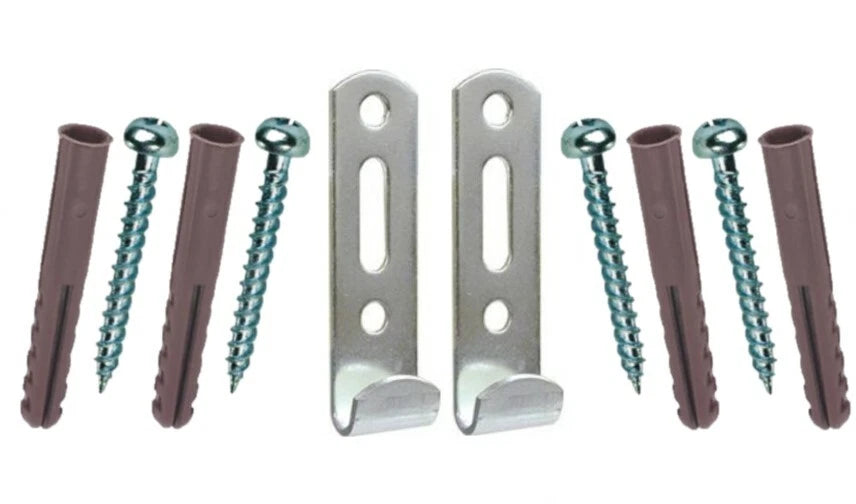 Pair of heavy-duty J-hook picture and mirror wall brackets