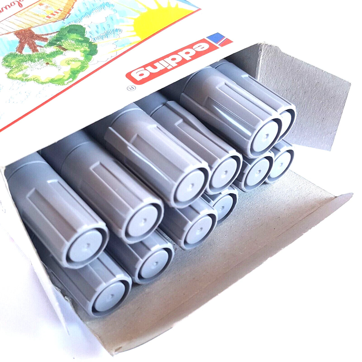 Marker Pens EDDING 9 Colour Touch-Up Pack of 12 Frame Moulding Grey / Silver – product image 1