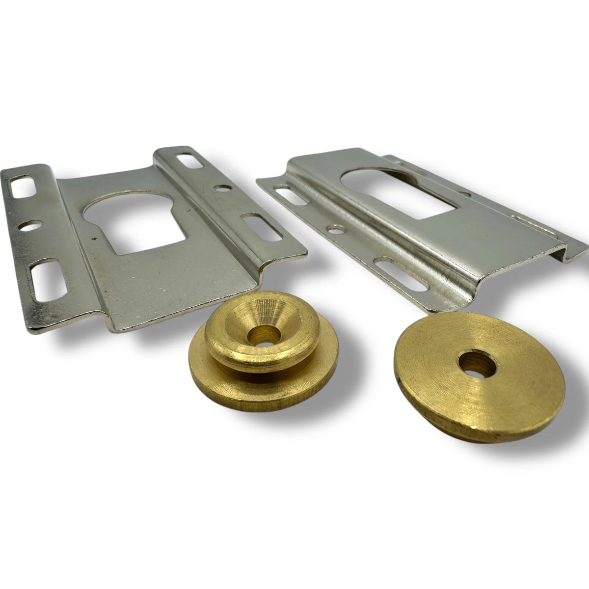 Picture hanging Hanger Frame Nickel Keyhole Plates BRIDGE Wall Bezels × 2 Framing – product image 2