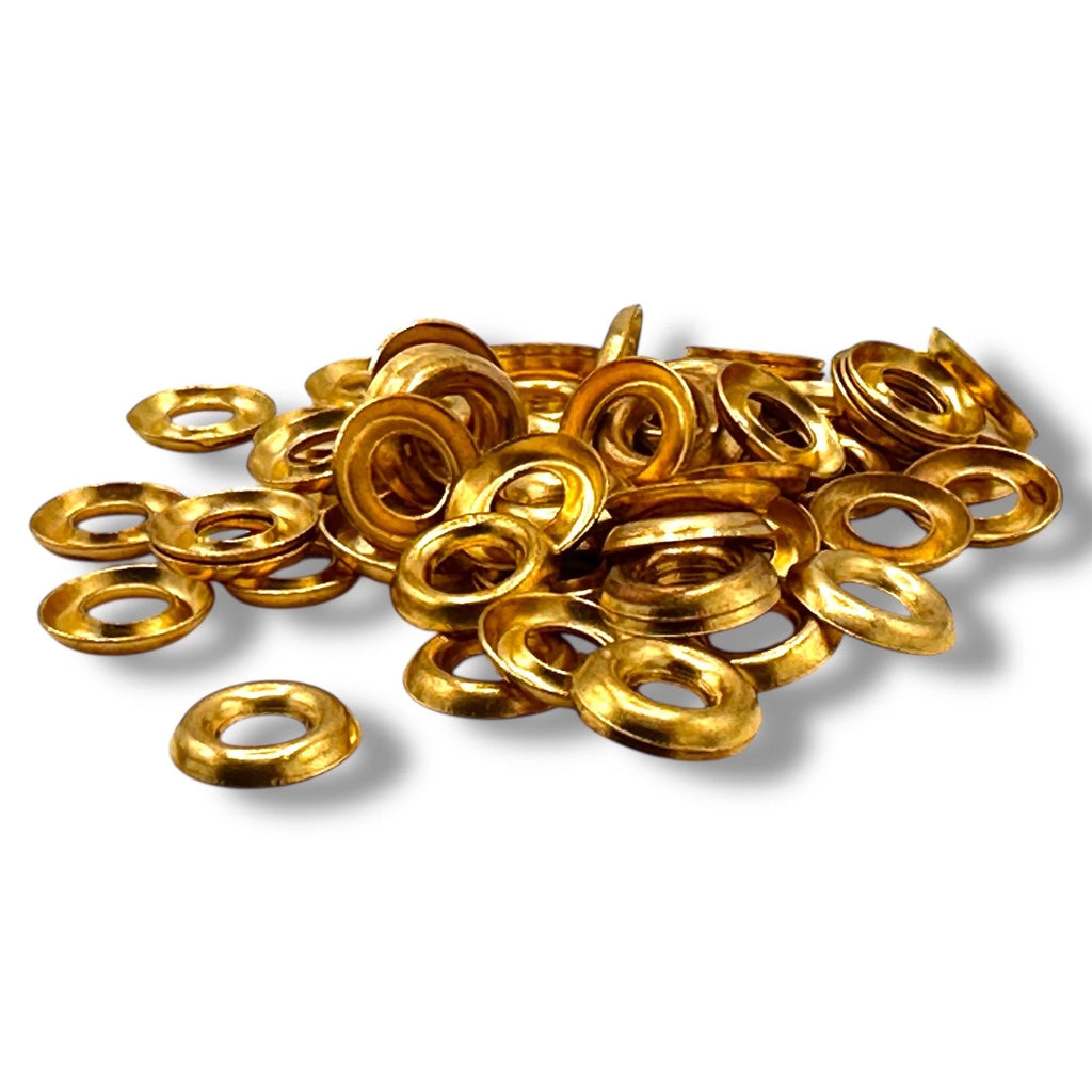 Brass Surface Screw Cups 4 - 5 screws finishing washer plated self colour × 50 – product image 2