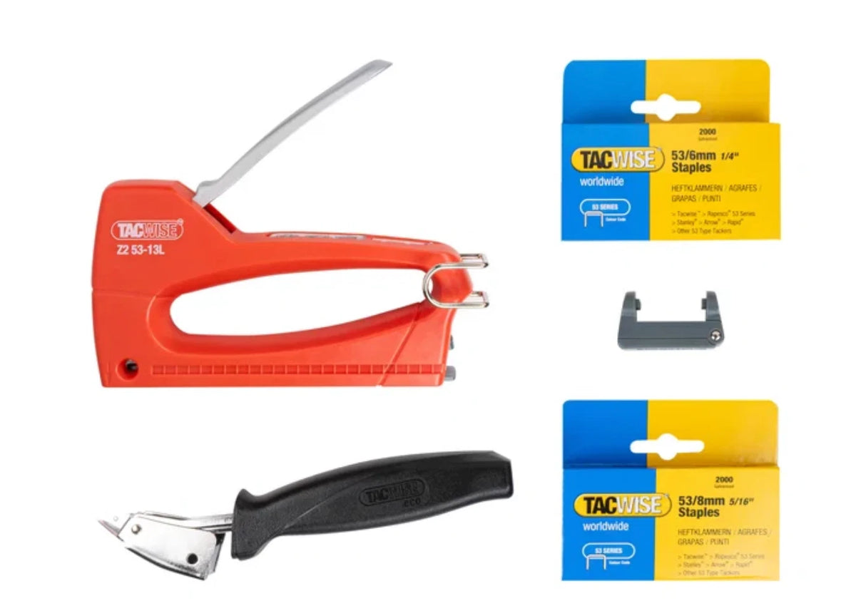 Manual Staple Gun Kit Hand Stapler Tacwise 53 Series With Staples Remover Guide – product image 1