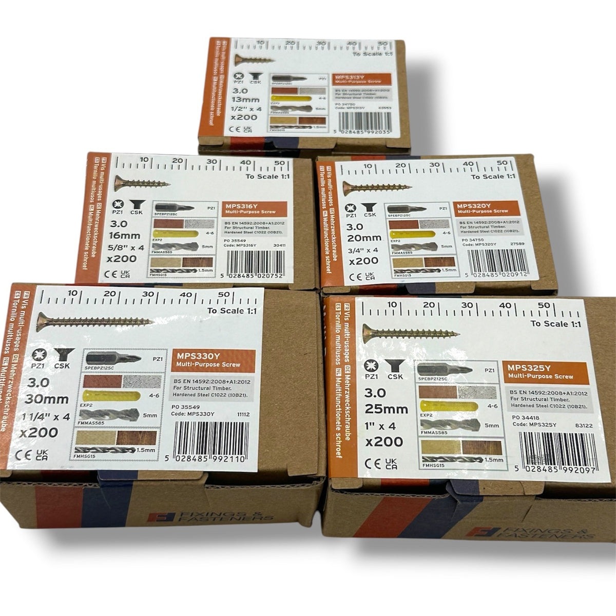 ForgeFix 3.0mm Yellow Zinc Wood Screw Assortment – 1,000 Pieces – assortment pack overview