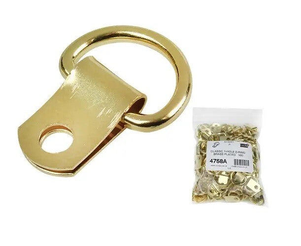 Brass D-Ring Picture Hanging Kit – 200m Cord, 200 Rings & Screws – product image 2