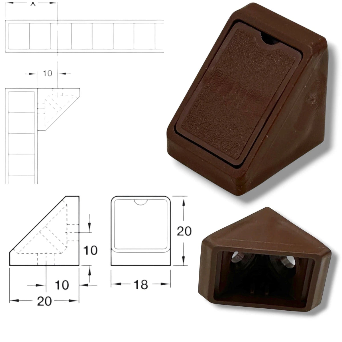 Dark Brown Shelf & Furniture Corner Brackets