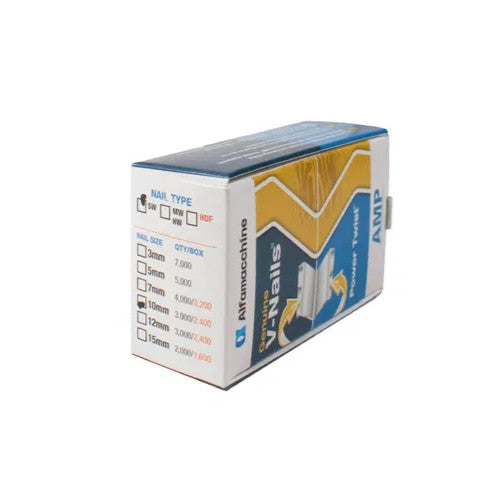 Alfamacchine Soft/Normal-Wood V-Nails – 10mm, Box of 3,000 – 10mm V-nail product detail