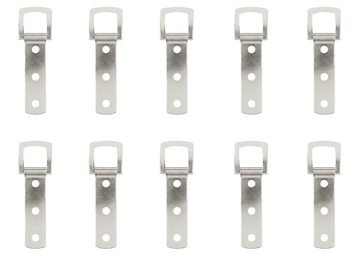 Nickel 84mm Mirror & Frame D-Ring Hangers – 15kg, 10 Pack