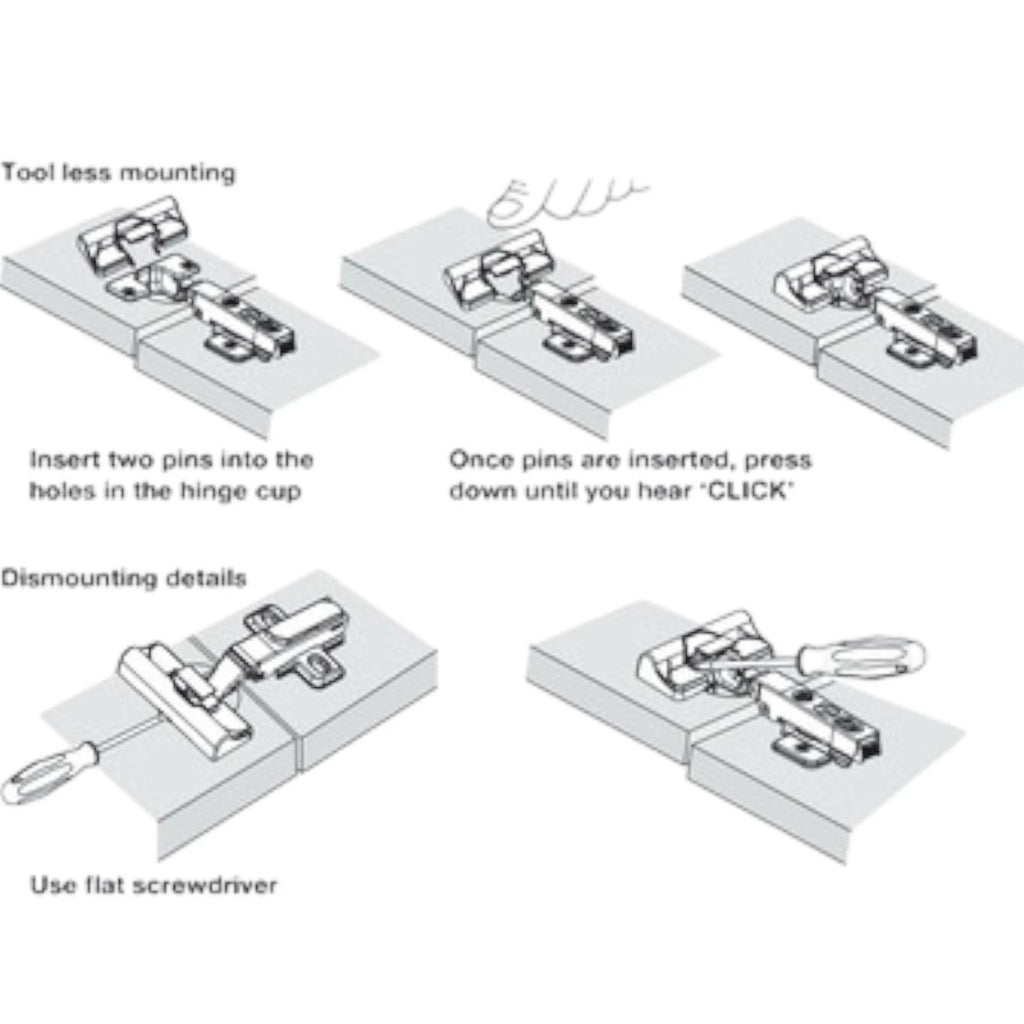 Soft Close Hinge Häfele Add on Adaptor 100° Hinge Click Slide Mechanism Titus – product image 6