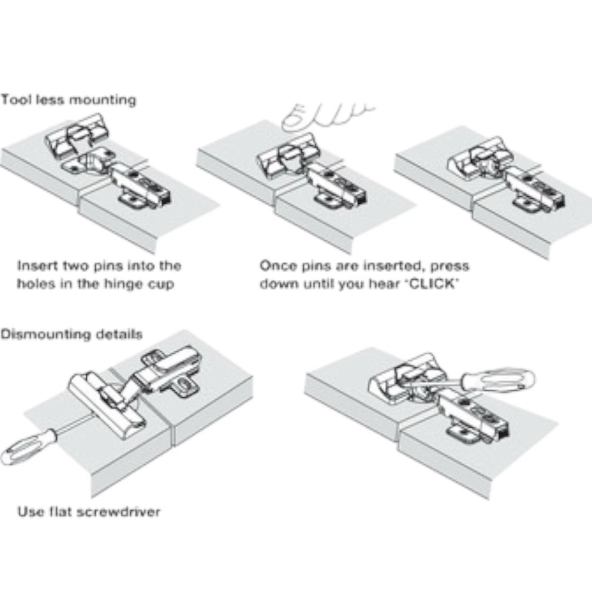 Soft Close Hinge Häfele Add on Adaptor 100° Hinge Click Slide Mechanism Titus – product image 6