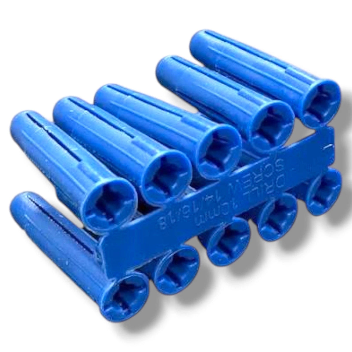 Blue Wall Plugs 12-14 Plastic Expansion Raw Plugs 6mm 7mm Screws Masonry – product image 2
