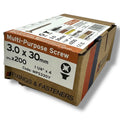 ForgeFix Yellow Zinc Pozi Wood Screws – 3.0 × 30mm – size and packaging