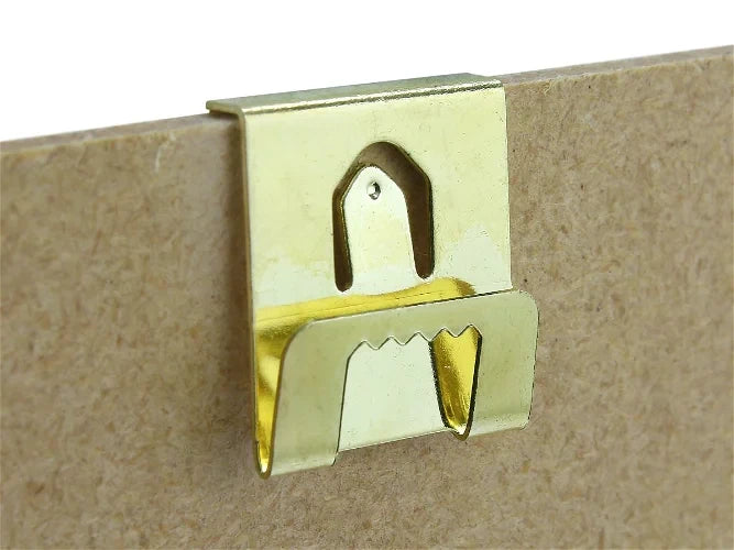 Brass Sawtooth Clip Over Neat Single Hangers 2mm Board Picture Frame Hanging – product image 2