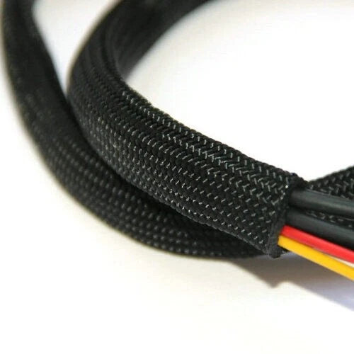 Braided Sleeving Cable Expandable Wiring Harness Loom ProtectBlack 4 × 1m (15mm) – product image 1