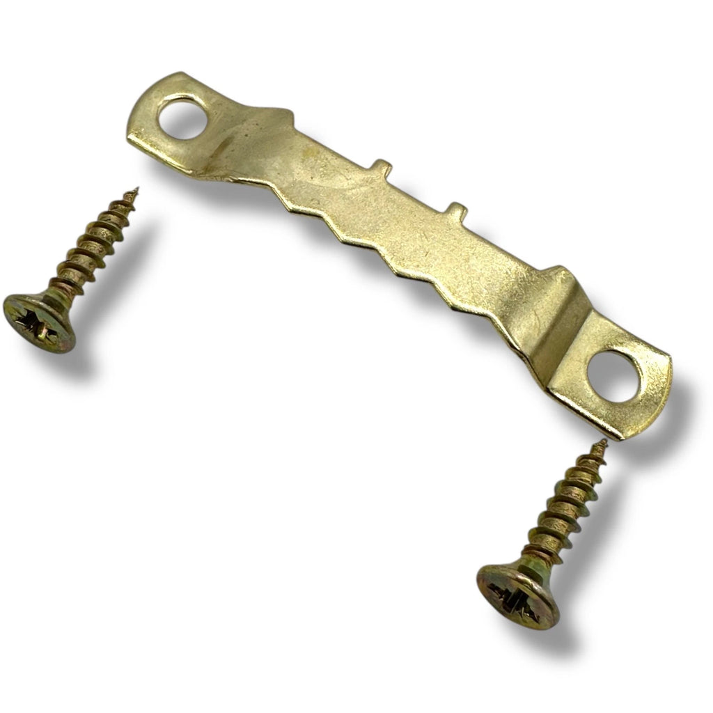 Sawtooth Picture Frame Hooks 45mm Brassed With Screws Canvas Hanging DIY Screw – product image 3