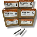 ForgeFix Mixed-Size Yellow Zinc Wood Screw Assortment – 1,000 Pieces – assorted screw boxes