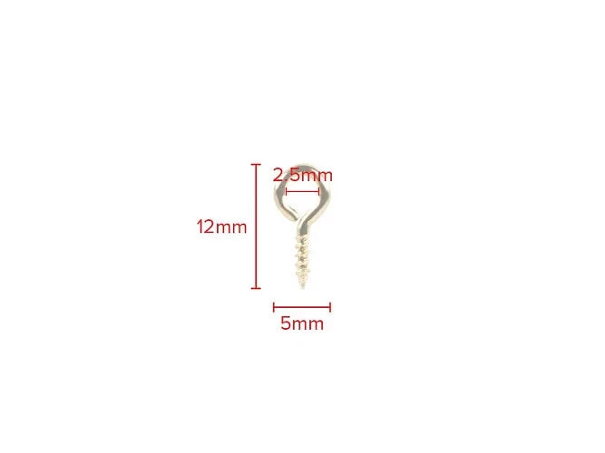 Screw Eyes Hooks Brass Plated 12 × 00 Picture Framing Frame Hanging Crafts – product image 3