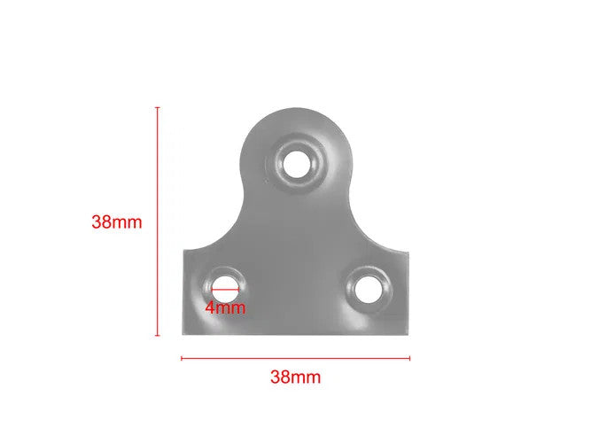 Black 3-Hole Mirror Plates – 38mm, Pack of 10 – dimensions and measurements