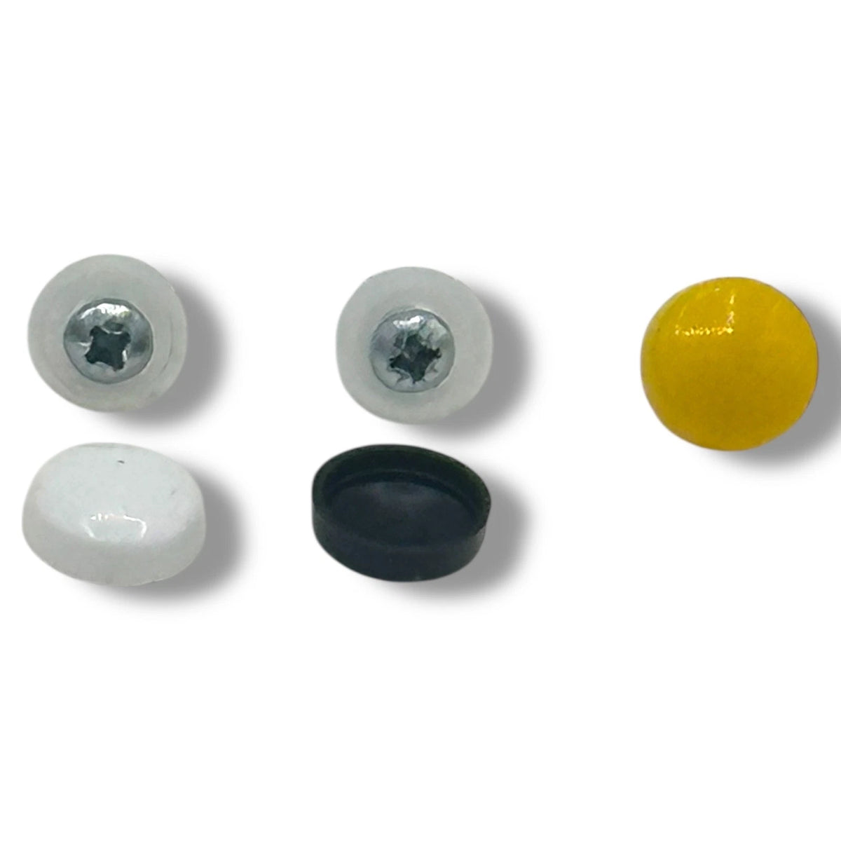 Number Plate Cap Screws 6pcs Fixings Gloss Screw Cover Black White Yellow – product image 6