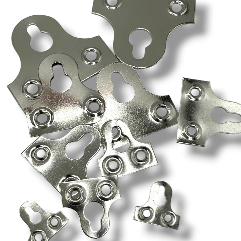 Nickel-Plated Slotted Mirror Plates – 19–50mm
