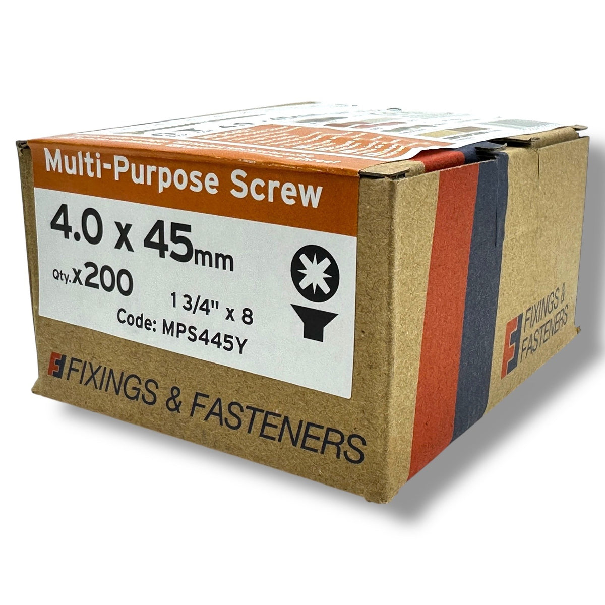 ForgeFix Yellow Zinc Pozi Wood Screws – 4.0 × 45mm – size and packaging