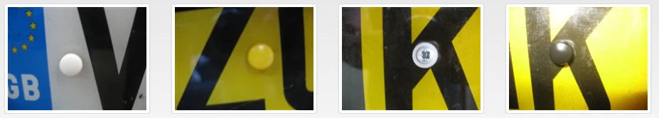 6pcs Number Plate Fixings Screw Cover Cap Kit Black White Yellow Caps & Bases – product image 3