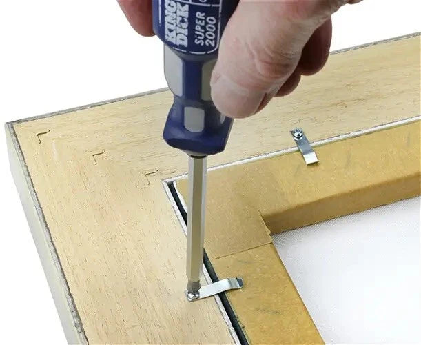 Spring Clips & Screws 10 × Small 27mm - Holds Back Or Canvas Into Picture Frame – product image 4