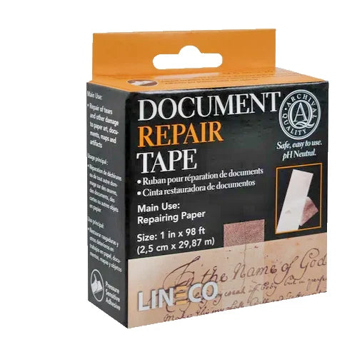 Lineco Document Tape Repair Self-Adhesive 25mm × 30m Acid-Free Archival Repair – product image 1