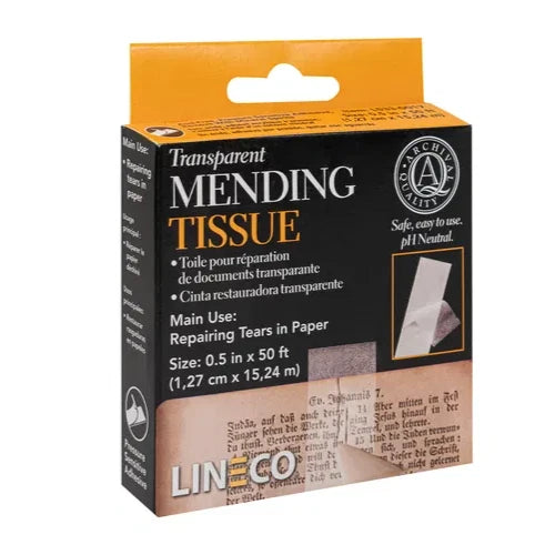 Transparent Mending Tissue Tape Lineco 1/2"x 600" TWIN PACK Paper Repairs – product image 4